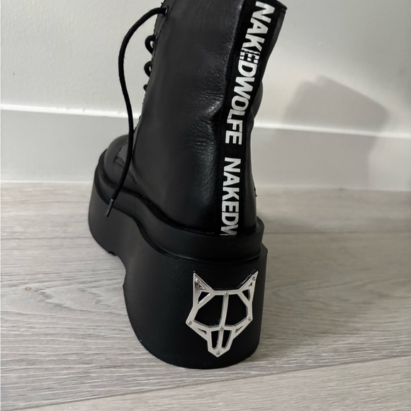 Naked Wolfe Black Platform Ankle Boots - Picture 14 of 15